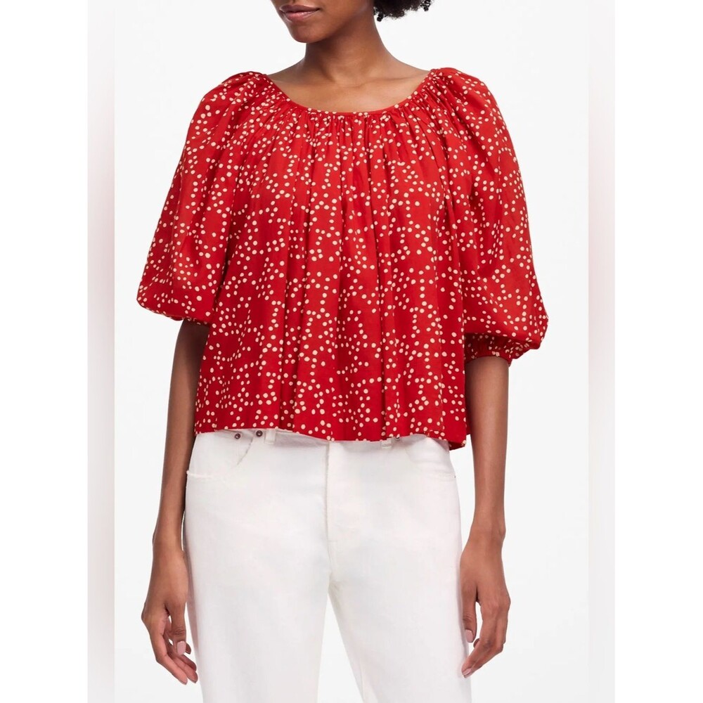 Madewell Shirred Puff Sleeve Top S